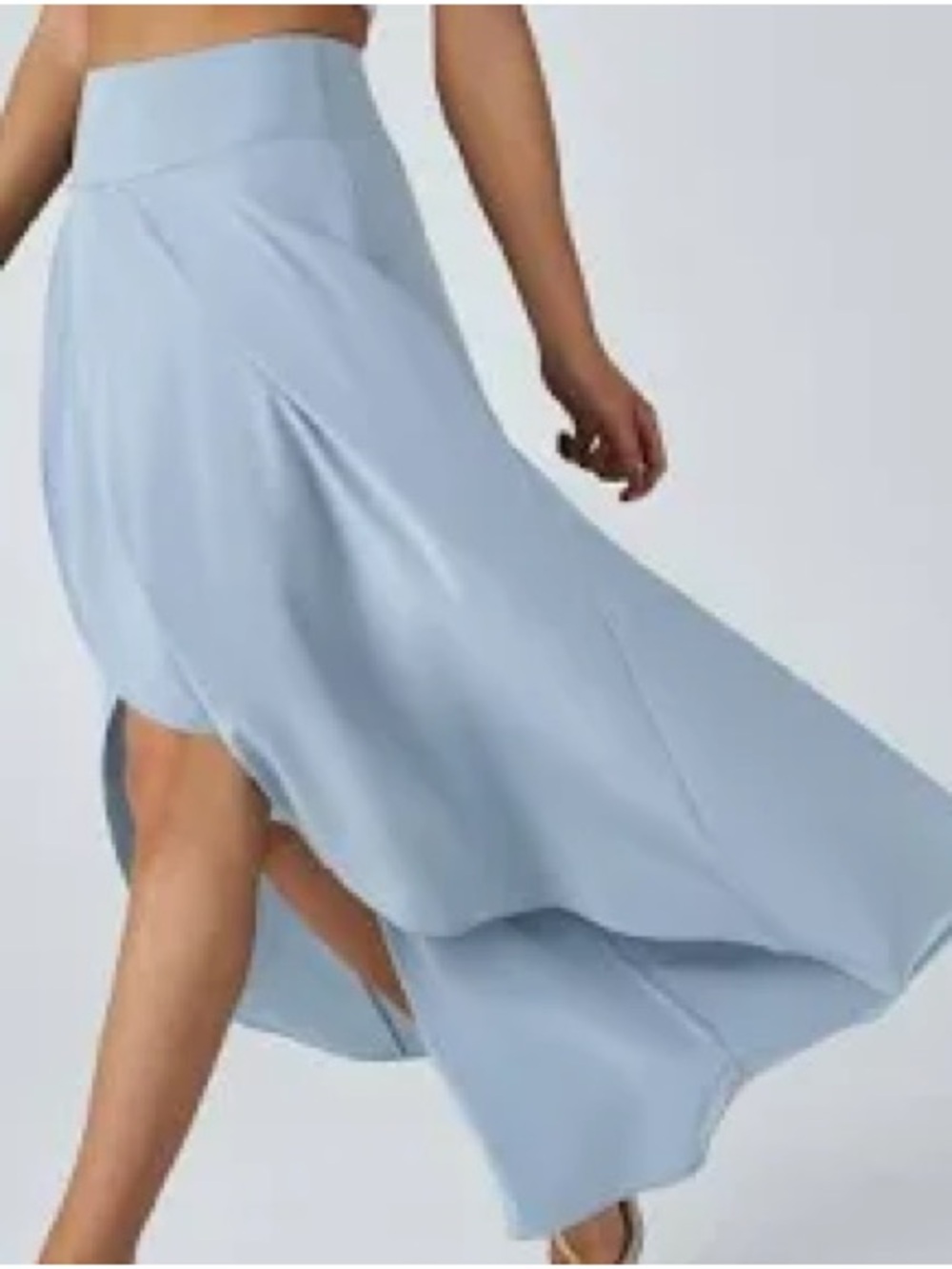 Halara Breezeful High Waisted High Low Ruffle Maxi Skirt Built In Shorts Sz M
